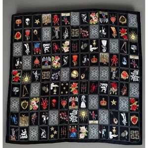 Vintage Givenchy  Paris Scarf 33" 100% Silk  Black Tarot Card Made In Italy